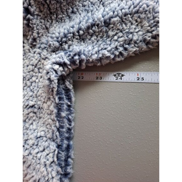 Green Tea Sherpa Fleece Pullover XL Gray Cozy Quarter Zip Teddy Jacket Retro Y2K - Picture 7 of 9